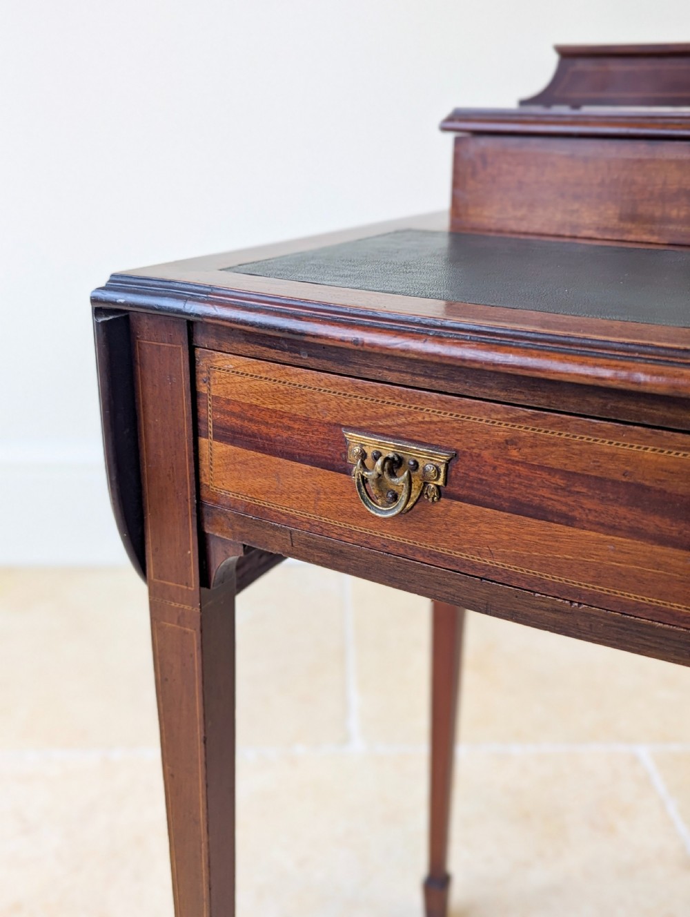Antique Edwardian Inlaid Mahogany Writing Table c.1905 View IX