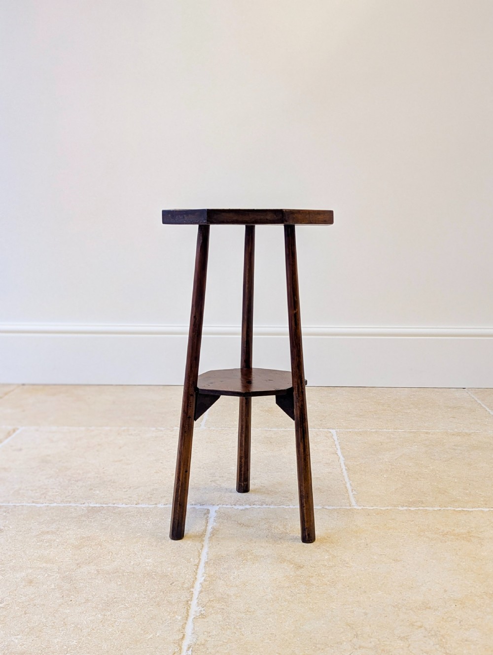 Antique Early 20th Century Carved Oak Tripod Occasional Table View XIII