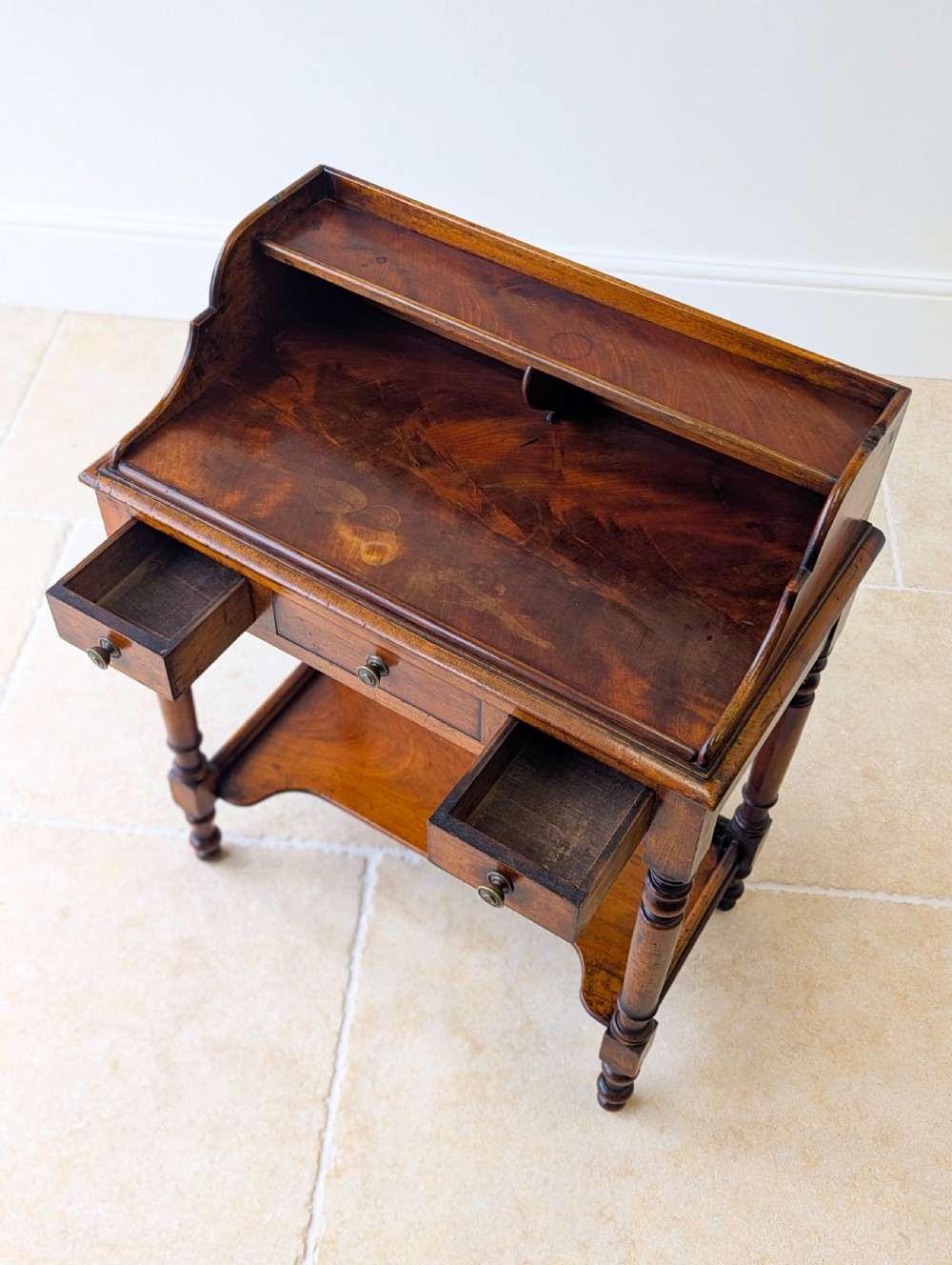 Antique Victorian Walnut Small Writing Table c.1890 View III