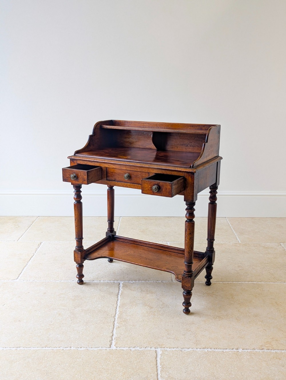 Antique Victorian Walnut Small Writing Table c.1890 View XIII