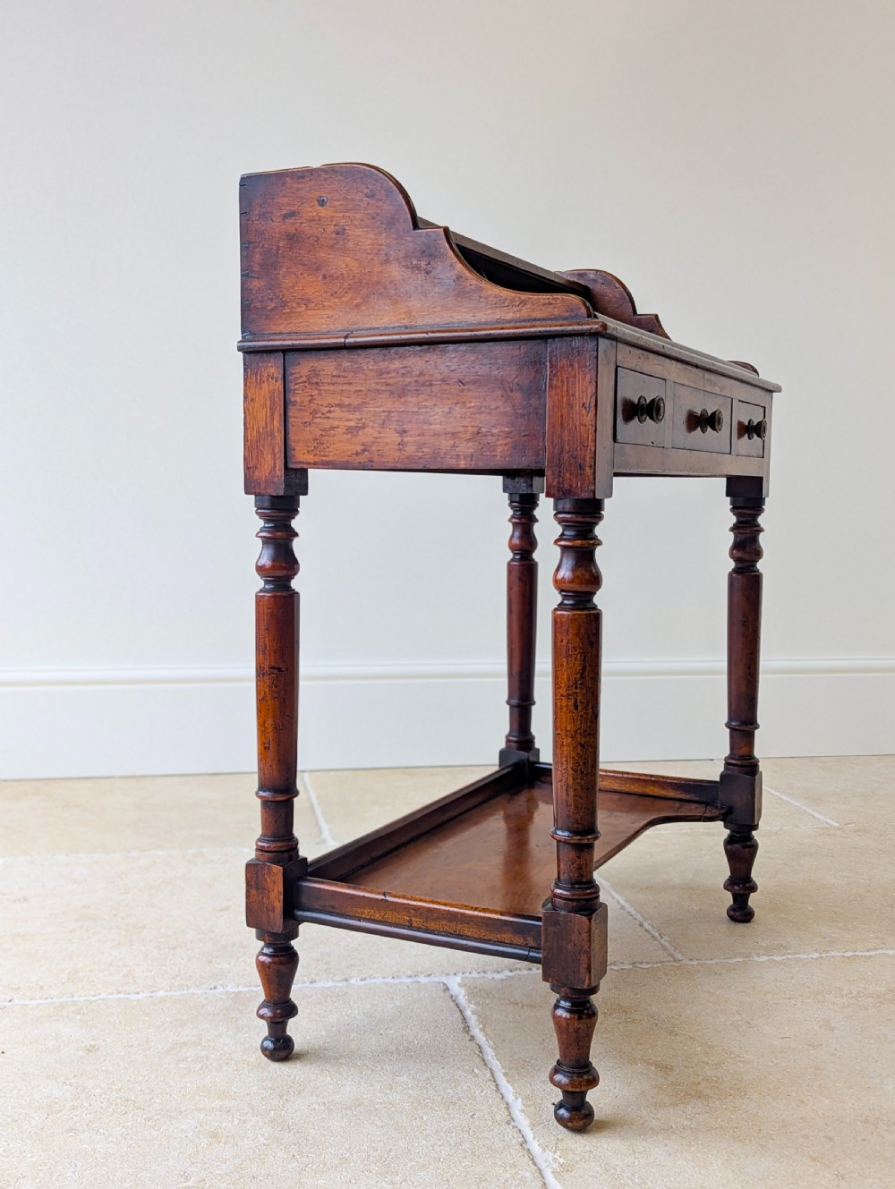 Antique Victorian Walnut Small Writing Table c.1890 View XV