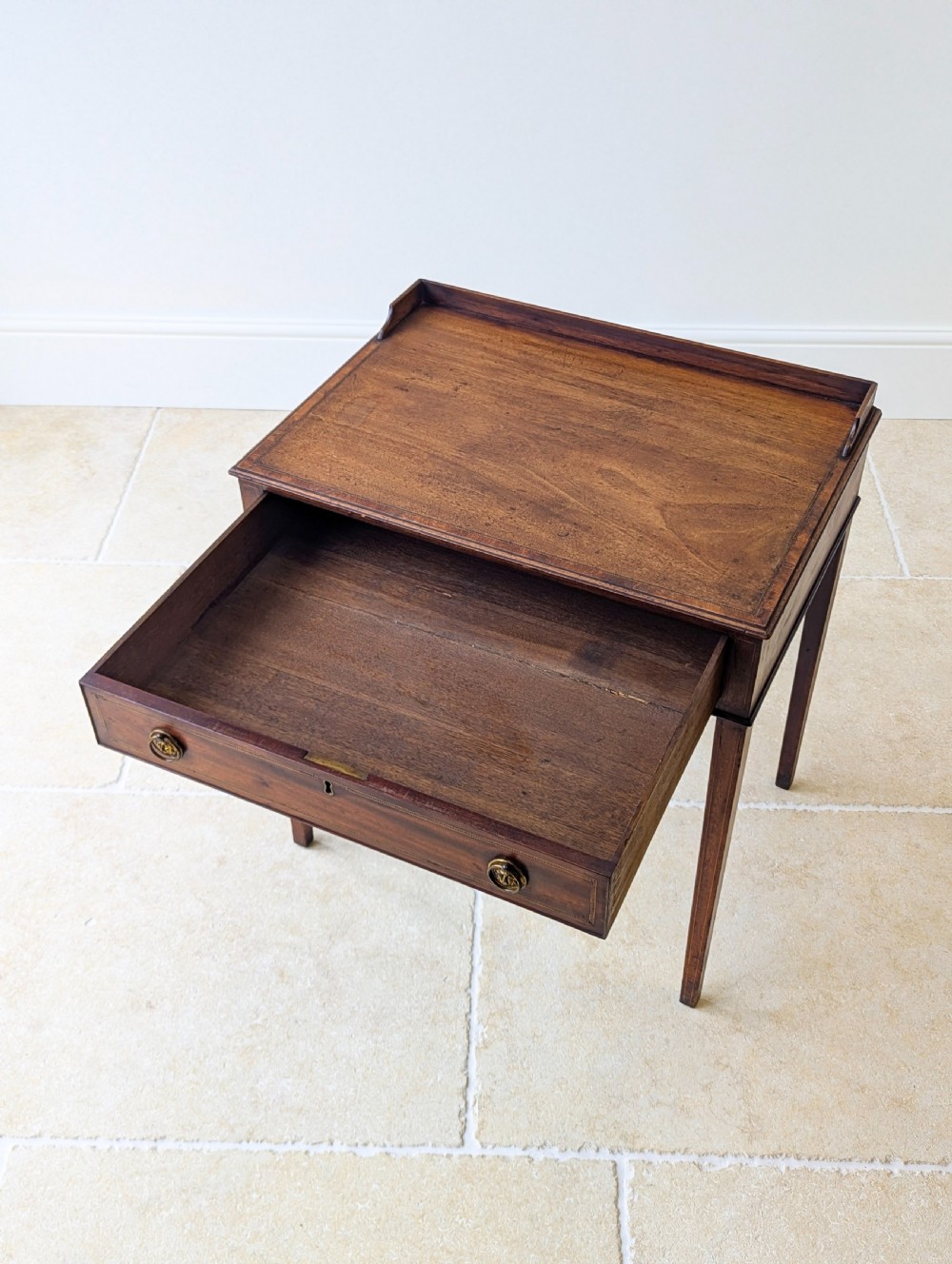 Antique Edwardian Mahogany Writing Table c.1910 View XIII