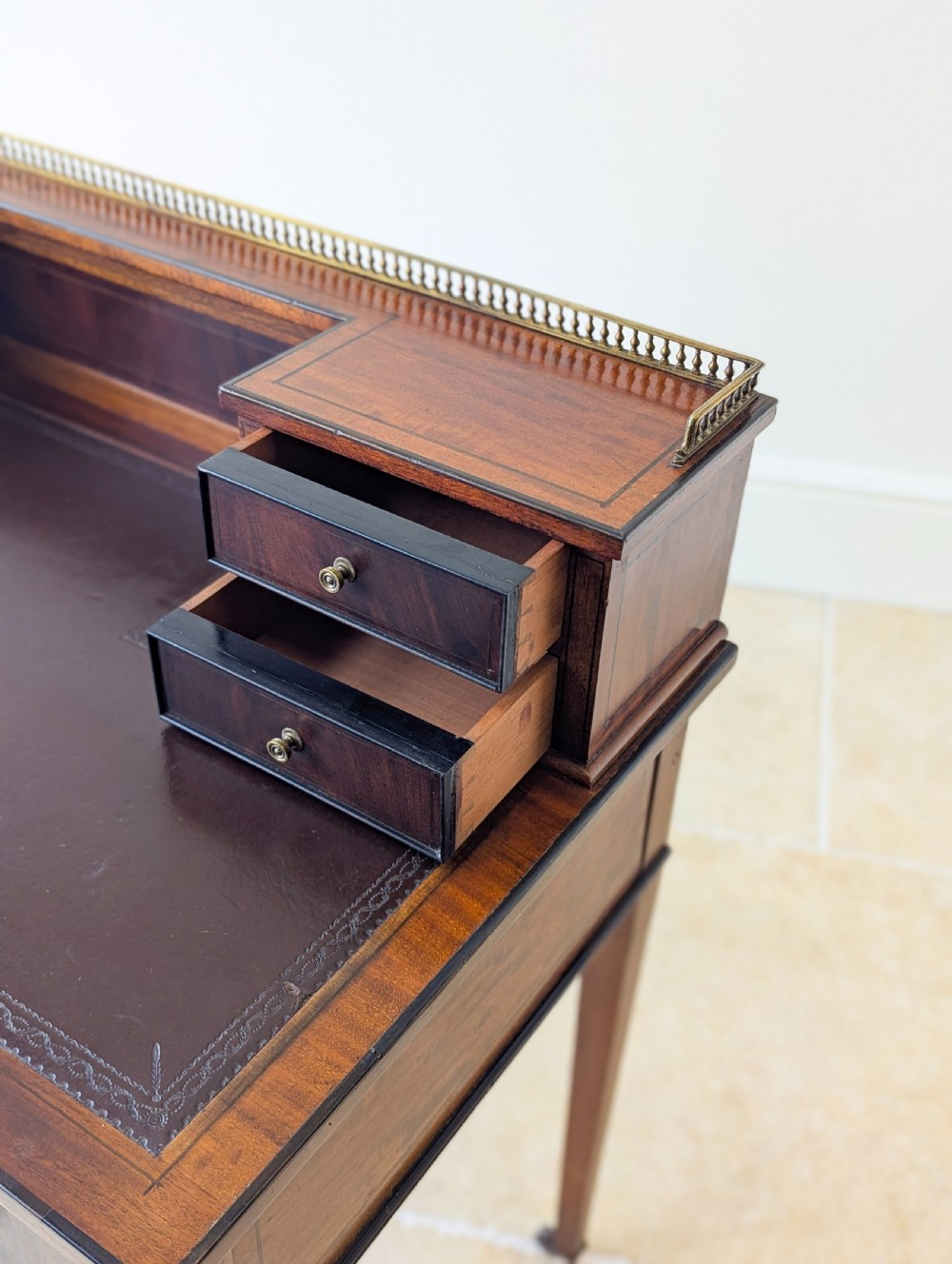 Antique Edwardian Mahogany Writing Desk c.1910 View IV