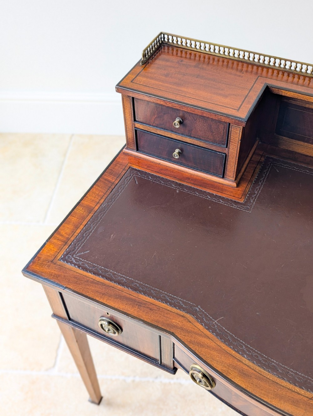 Antique Edwardian Mahogany Writing Desk c.1910 View VI