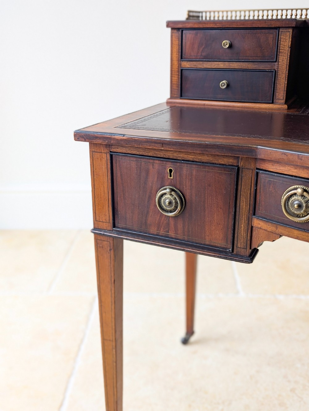 Antique Edwardian Mahogany Writing Desk c.1910 View VIII