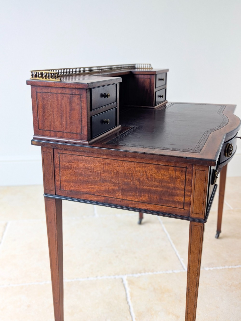 Antique Edwardian Mahogany Writing Desk c.1910 View XII