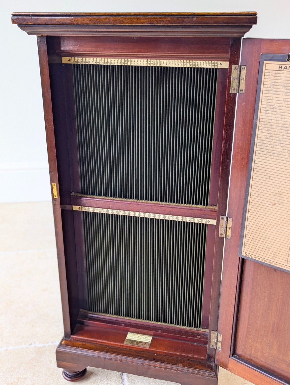 Antique Edwardian Mahogany Record Cabinet c.1910 View XI