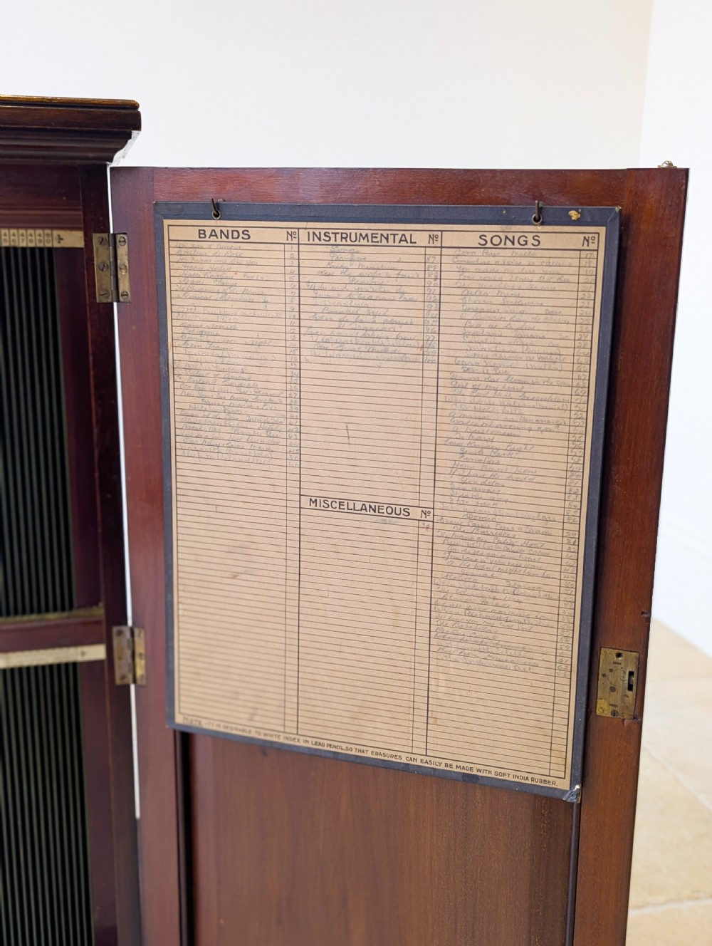 Antique Edwardian Mahogany Record Cabinet c.1910 View XIII