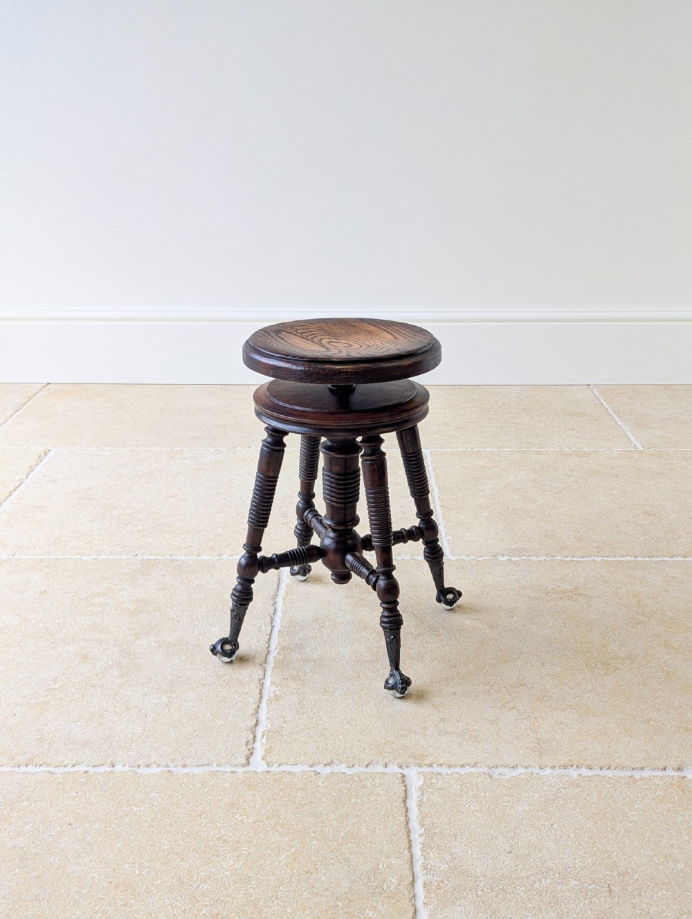 Antique Victorian American Adjustable Piano Stool c.1890 View XVI