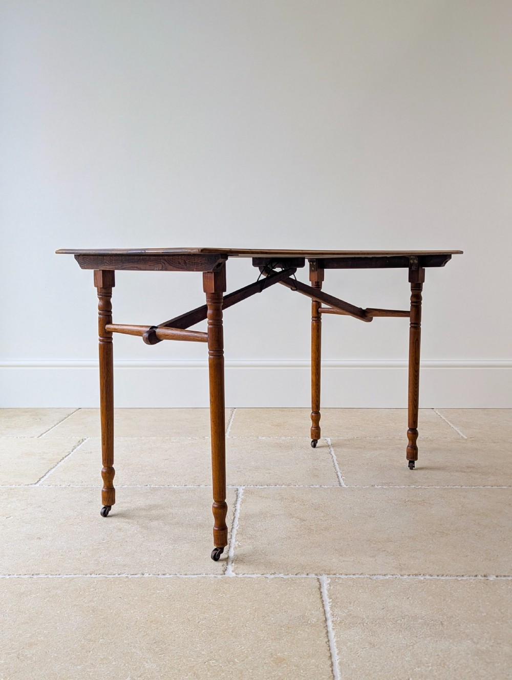 Antique Edwardian Oak Folding Table c.1905 View III
