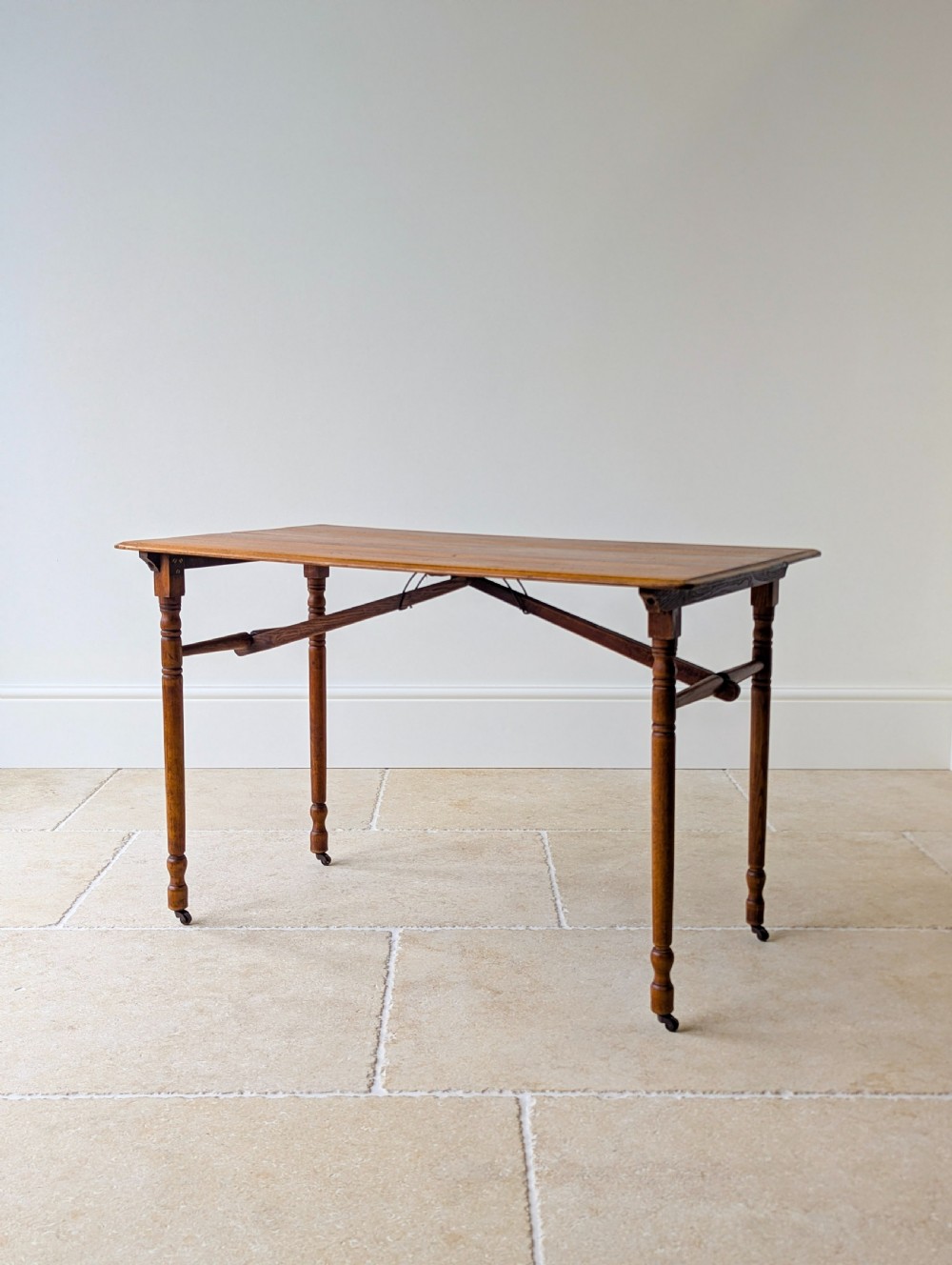 Antique Edwardian Oak Folding Table c.1905 View IX
