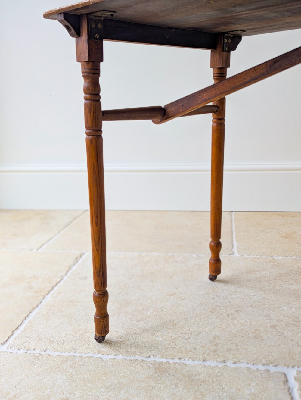 Antique Edwardian Oak Folding Table c.1905 View X