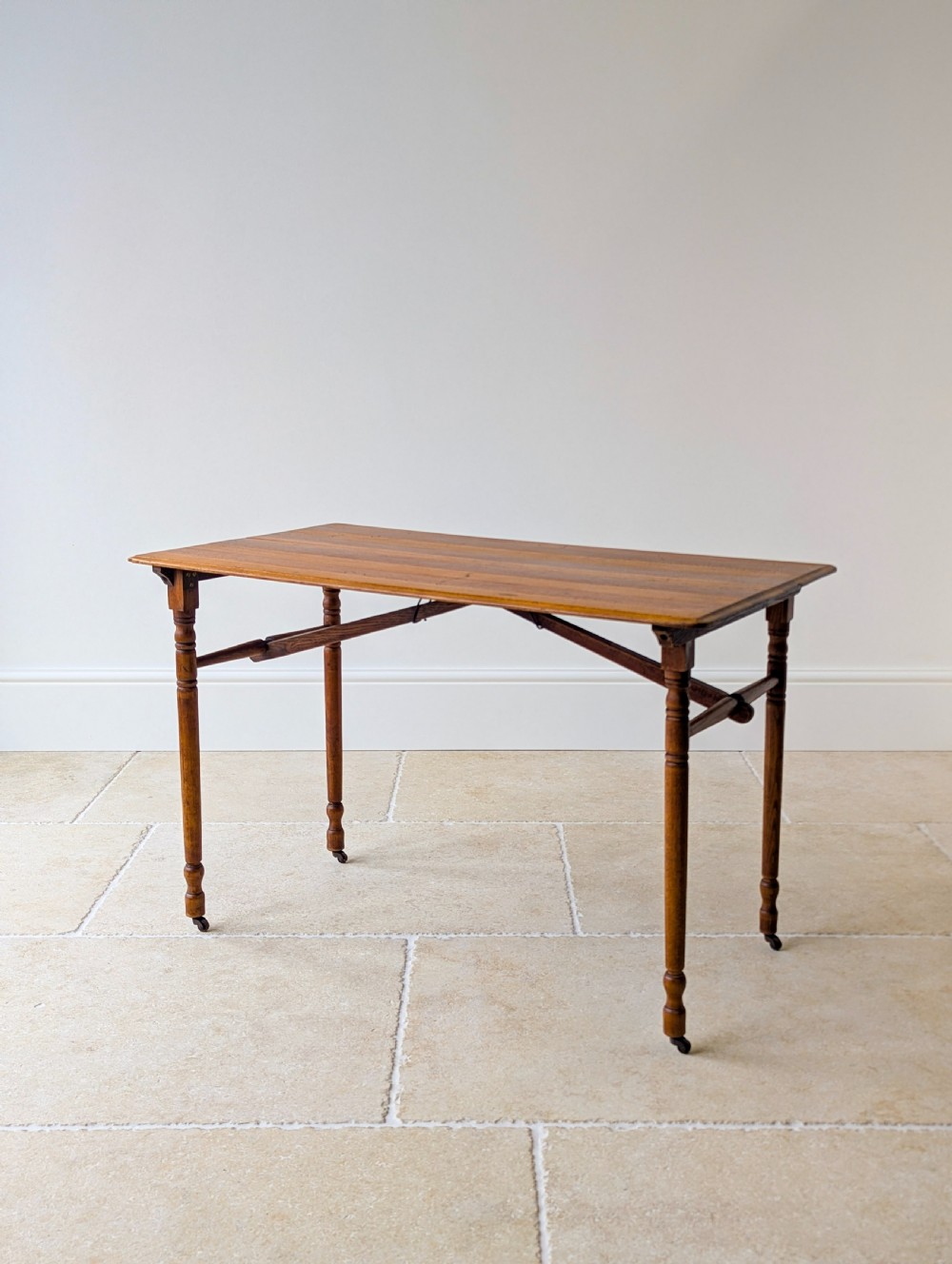 Antique Edwardian Oak Folding Table c.1905 View XIII