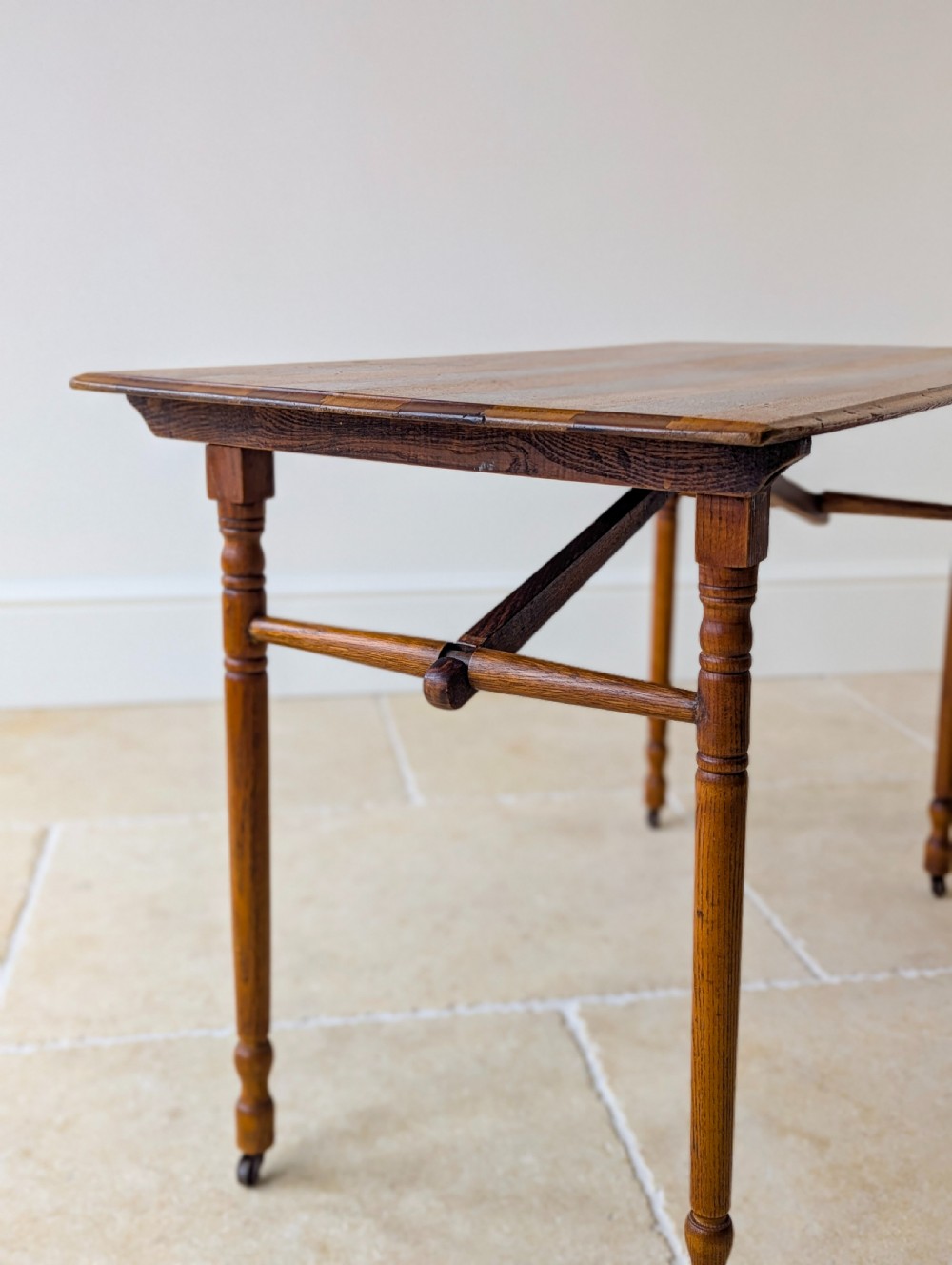 Antique Edwardian Oak Folding Table c.1905 View XVI