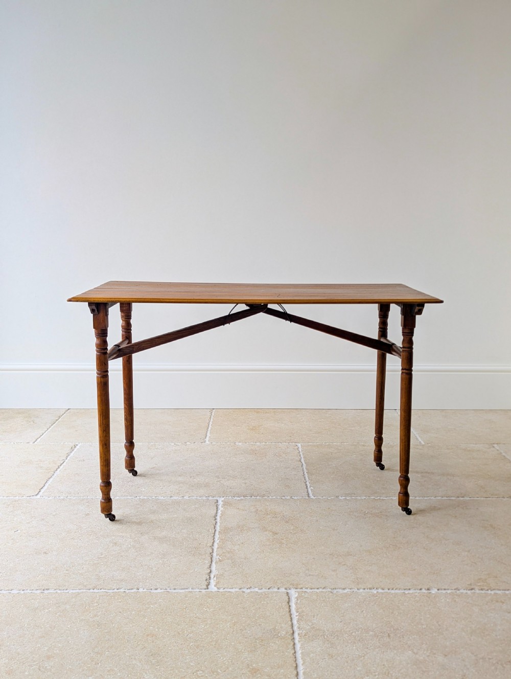 Antique Edwardian Oak Folding Table c.1905 View XVII