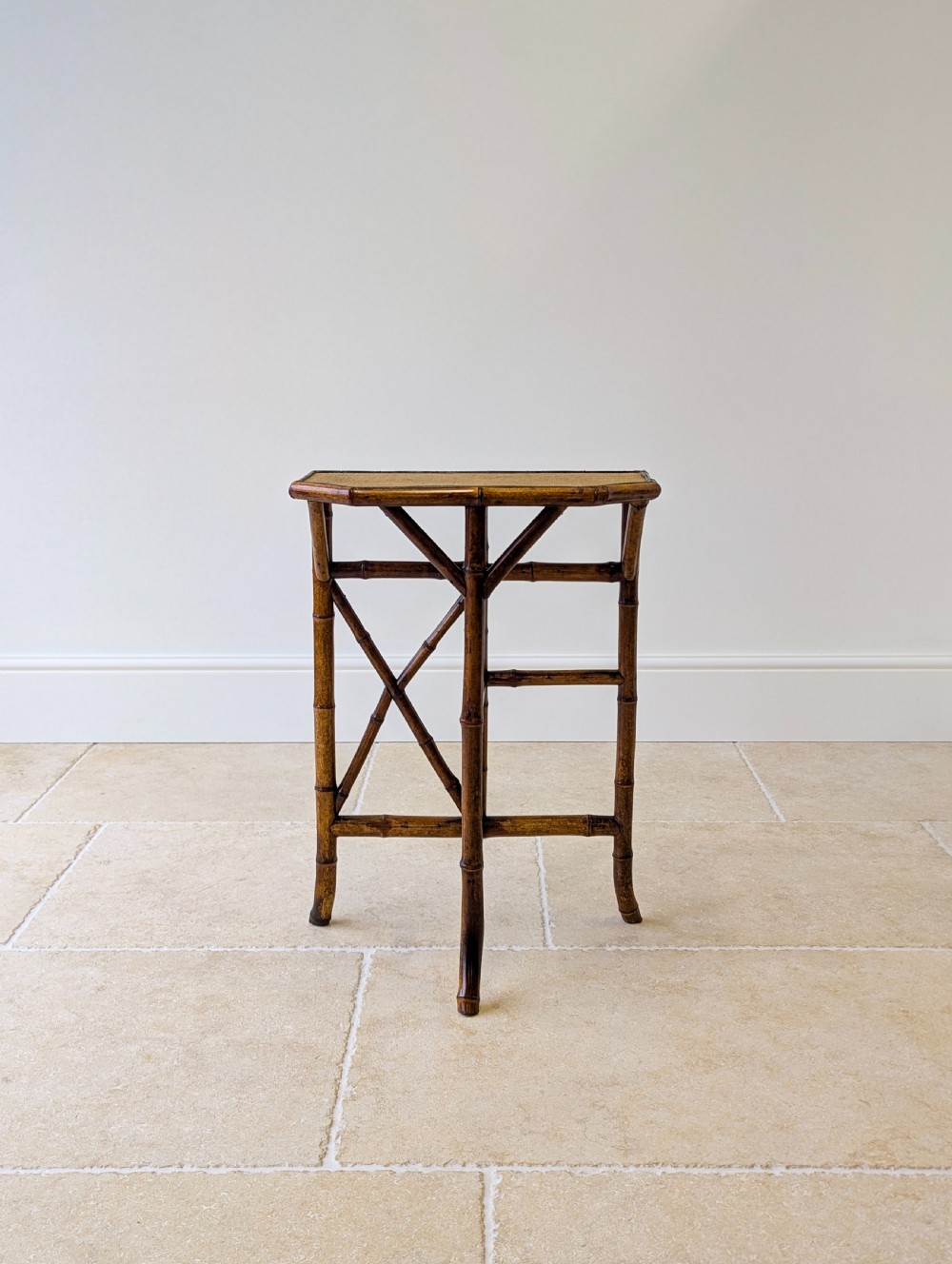Antique Victorian Bamboo Side Table c.1890 View II