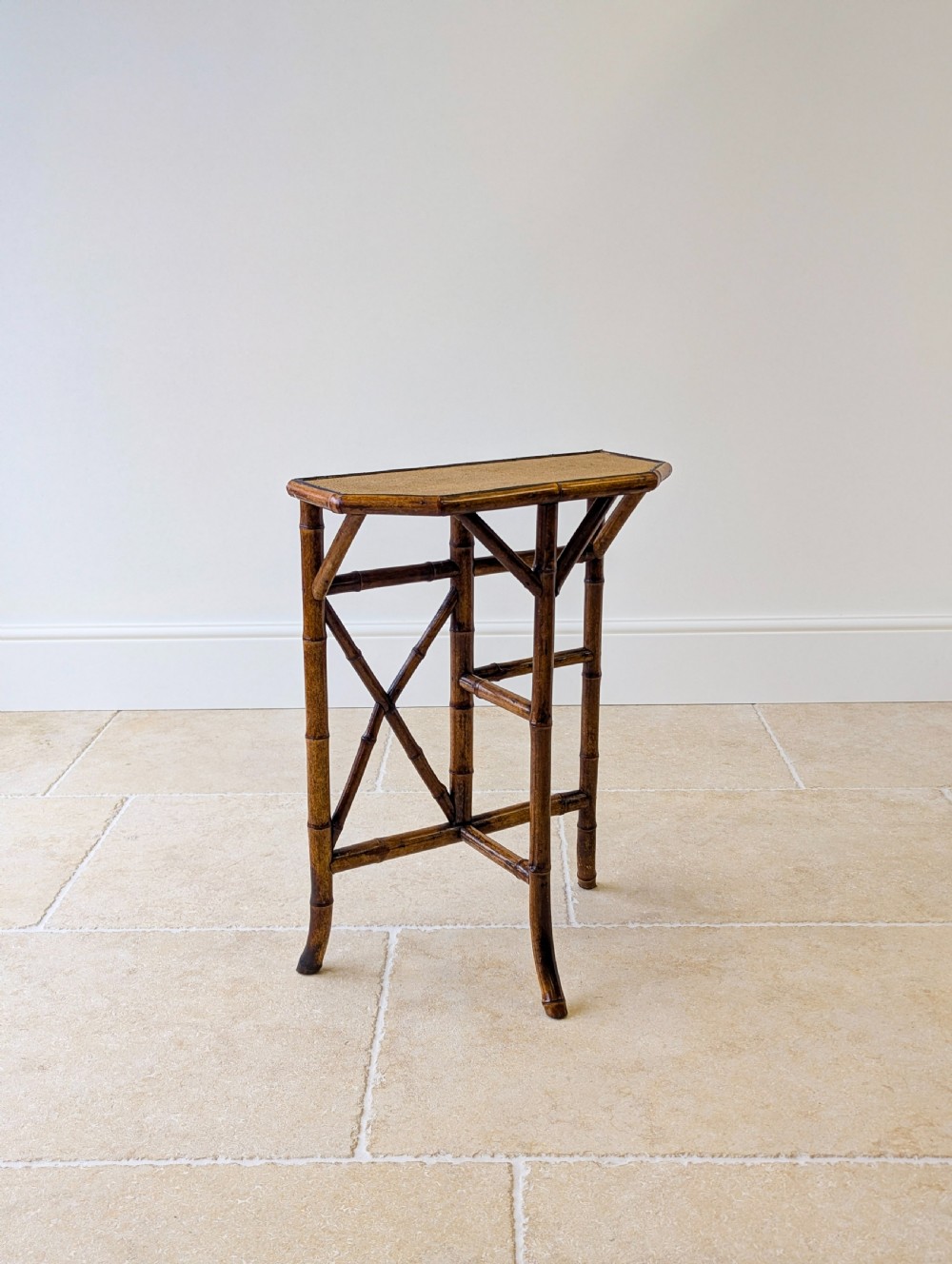Antique Victorian Bamboo Side Table c.1890 View IV