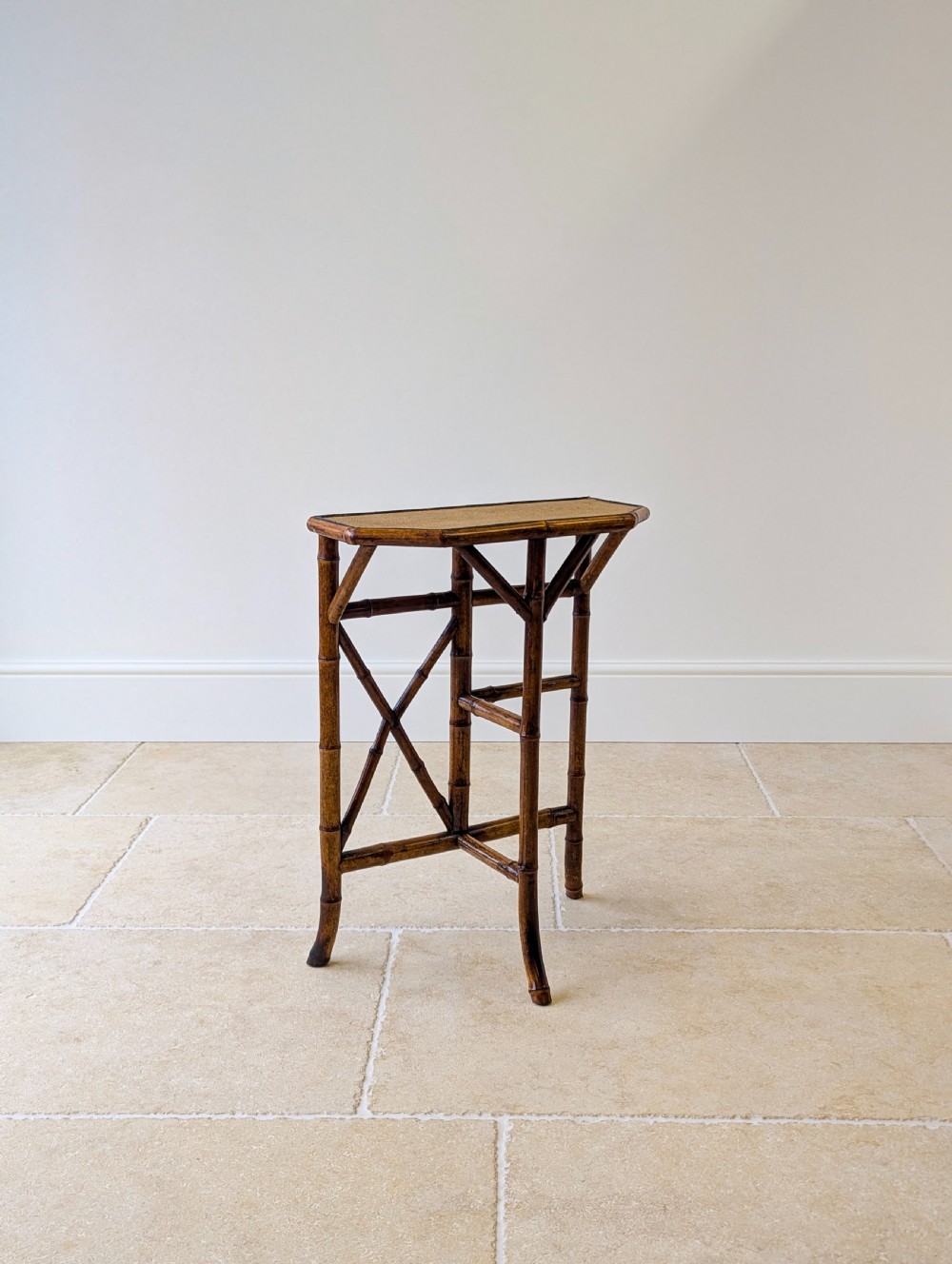 Antique Victorian Bamboo Side Table c.1890 View VII