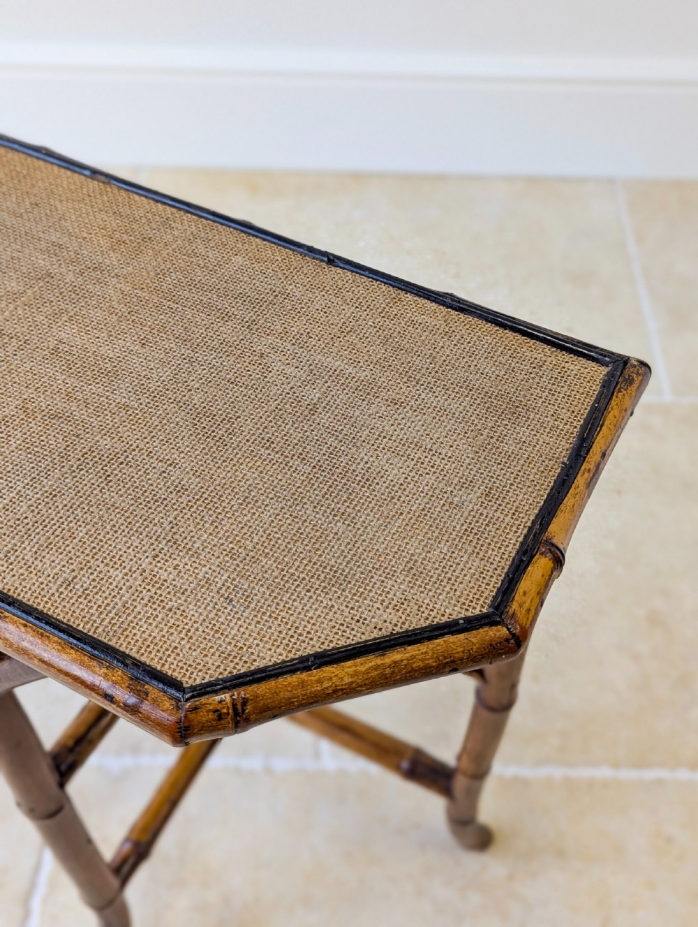 Antique Victorian Bamboo Side Table c.1890 View VIII
