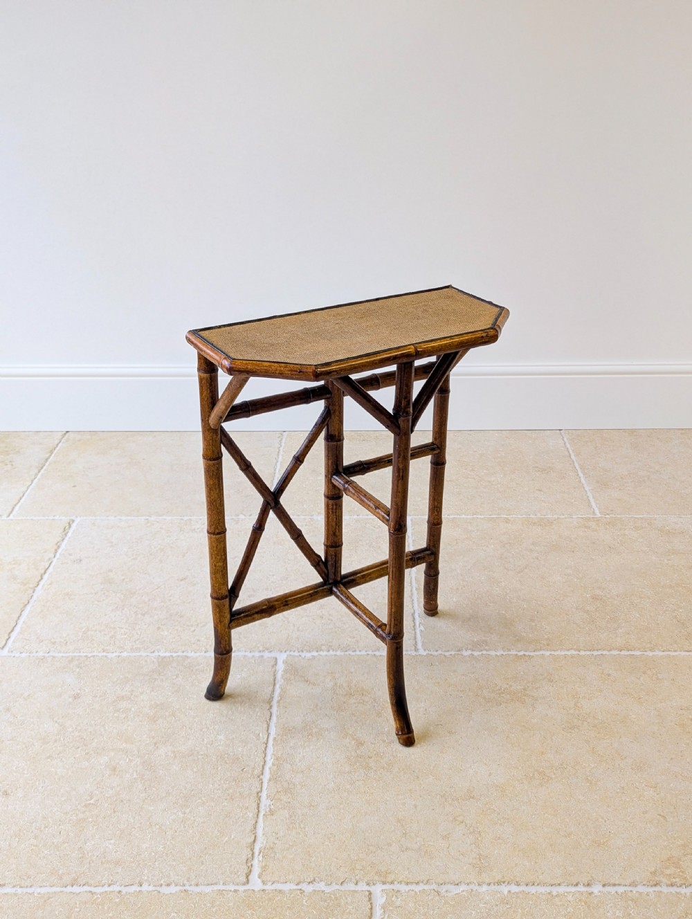 Antique Victorian Bamboo Side Table c.1890 View X