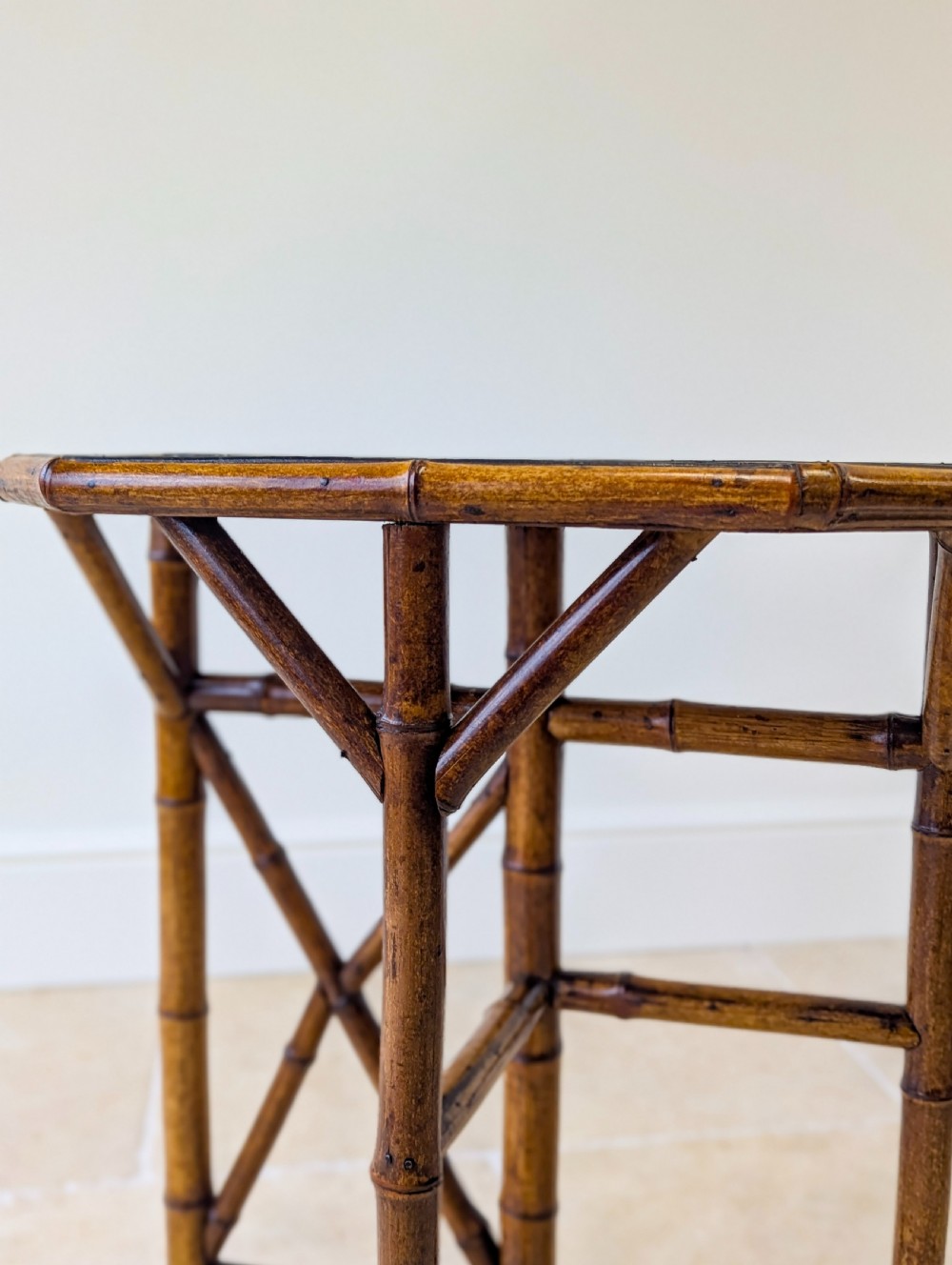 Antique Victorian Bamboo Side Table c.1890 View XI