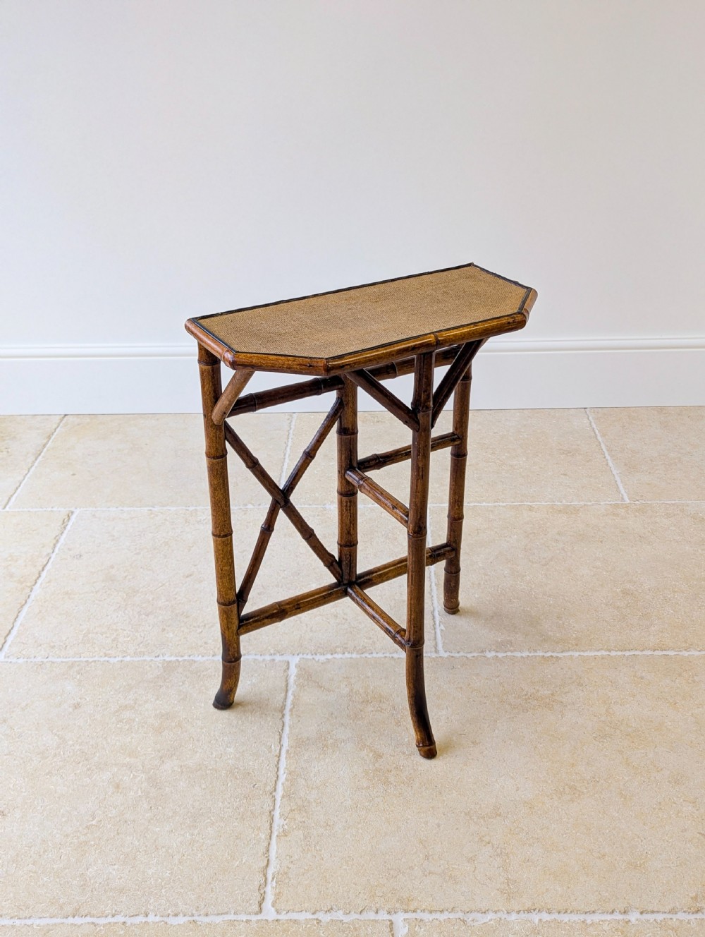 Antique Victorian Bamboo Side Table c.1890 View XII