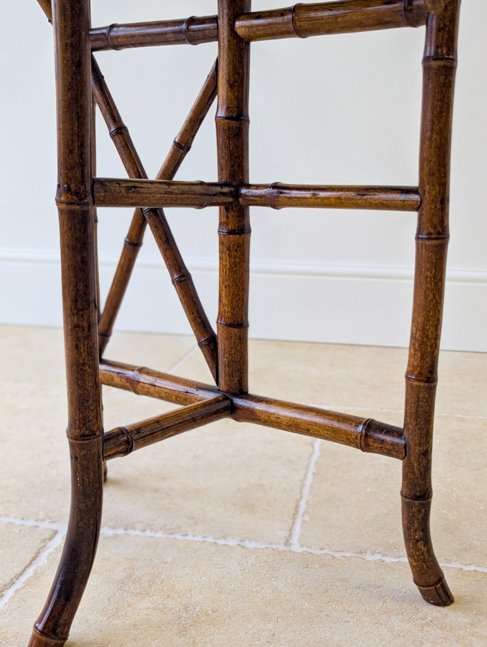 Antique Victorian Bamboo Side Table c.1890 View XV