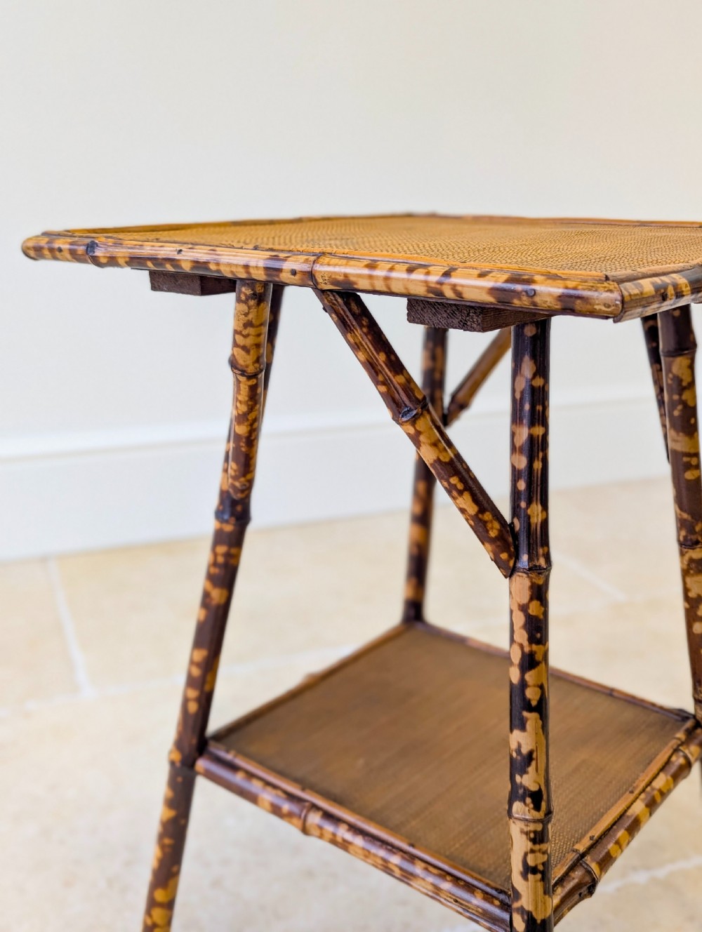 Antique Victorian Bamboo Occasional Table c.1890 View II