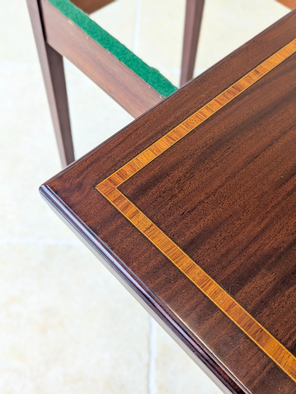 Antique Edwardian Mahogany Fold-Over Card Table c.1910 View VIII
