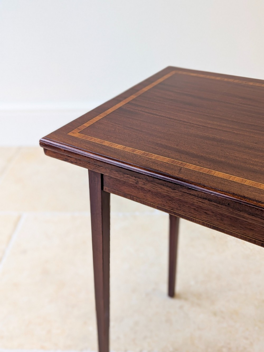 Antique Edwardian Mahogany Fold-Over Card Table c.1910 View XVII