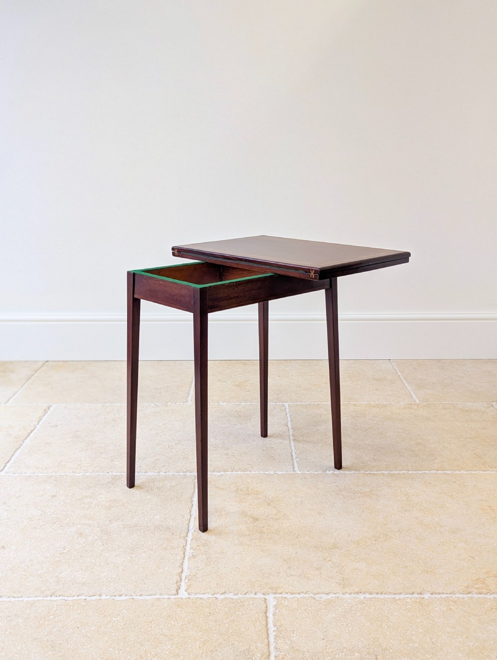 Antique Edwardian Mahogany Fold-Over Card Table c.1910 View XIX