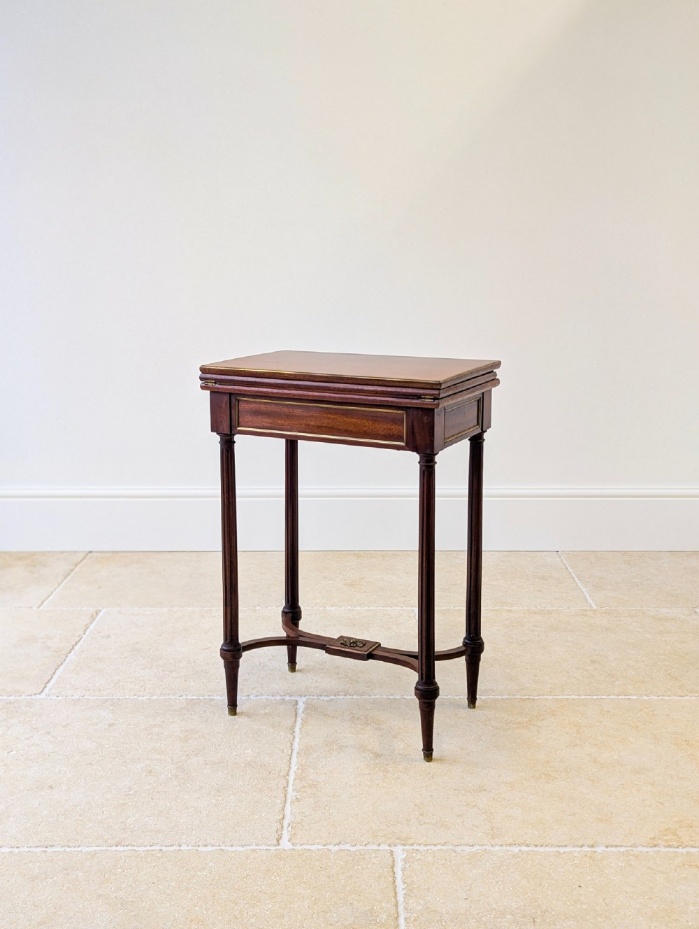 Antique Victorian Mahogany Triple-Top Folding Card Table c.1880