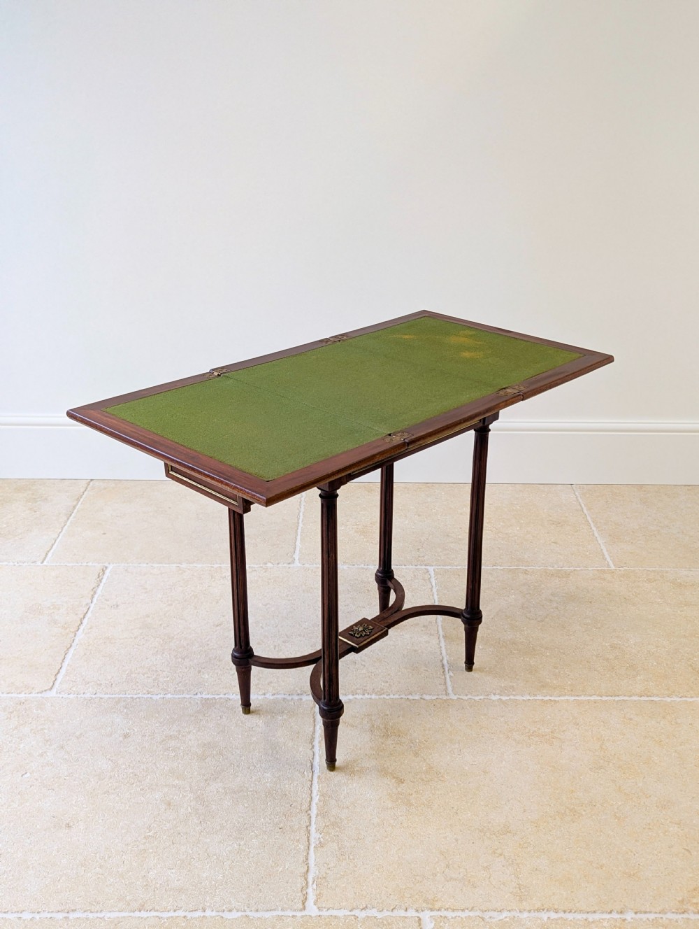 Antique Victorian Mahogany Triple-Top Folding Card Table c.1880 View II