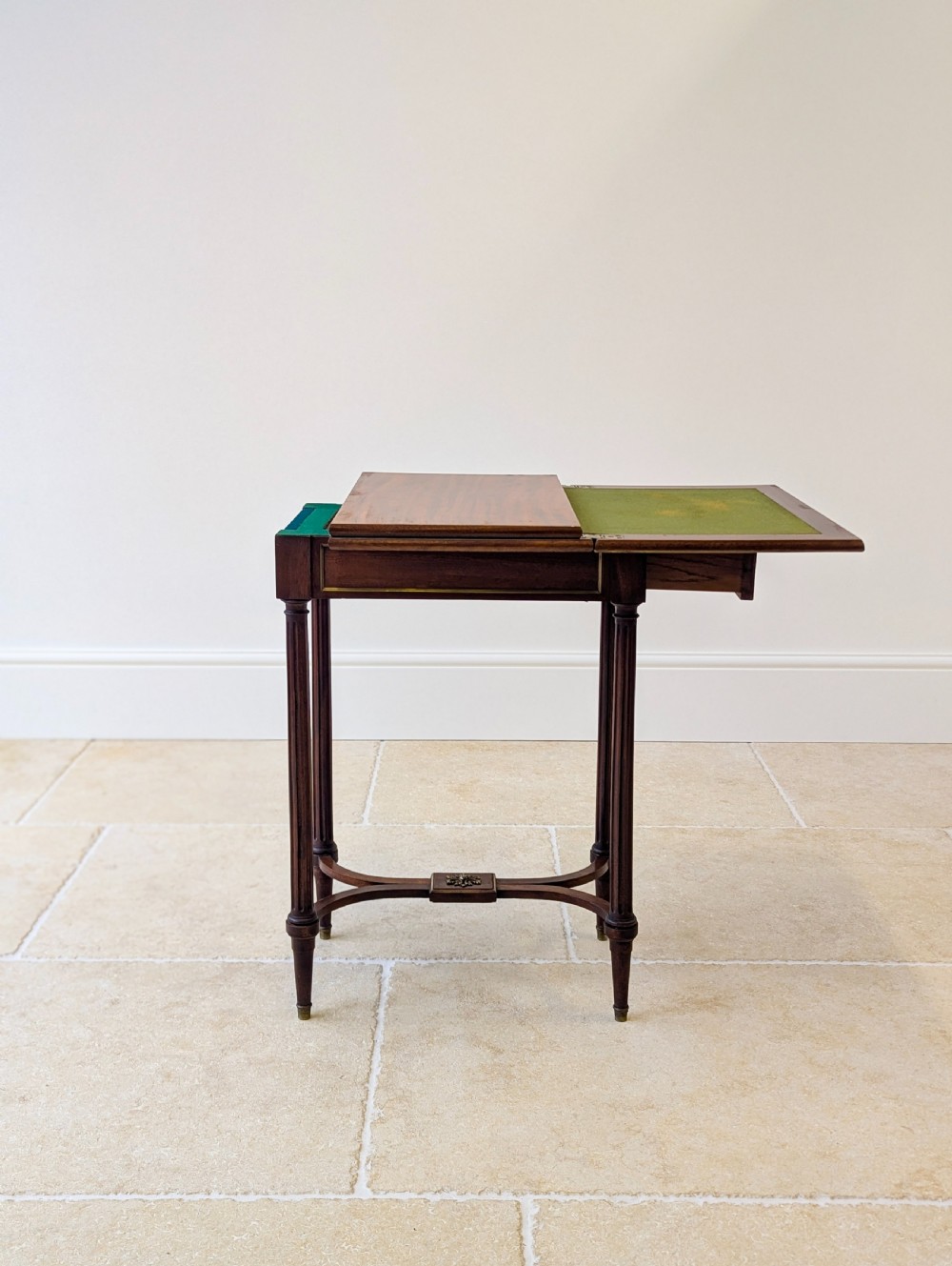 Antique Victorian Mahogany Triple-Top Folding Card Table c.1880 View IV