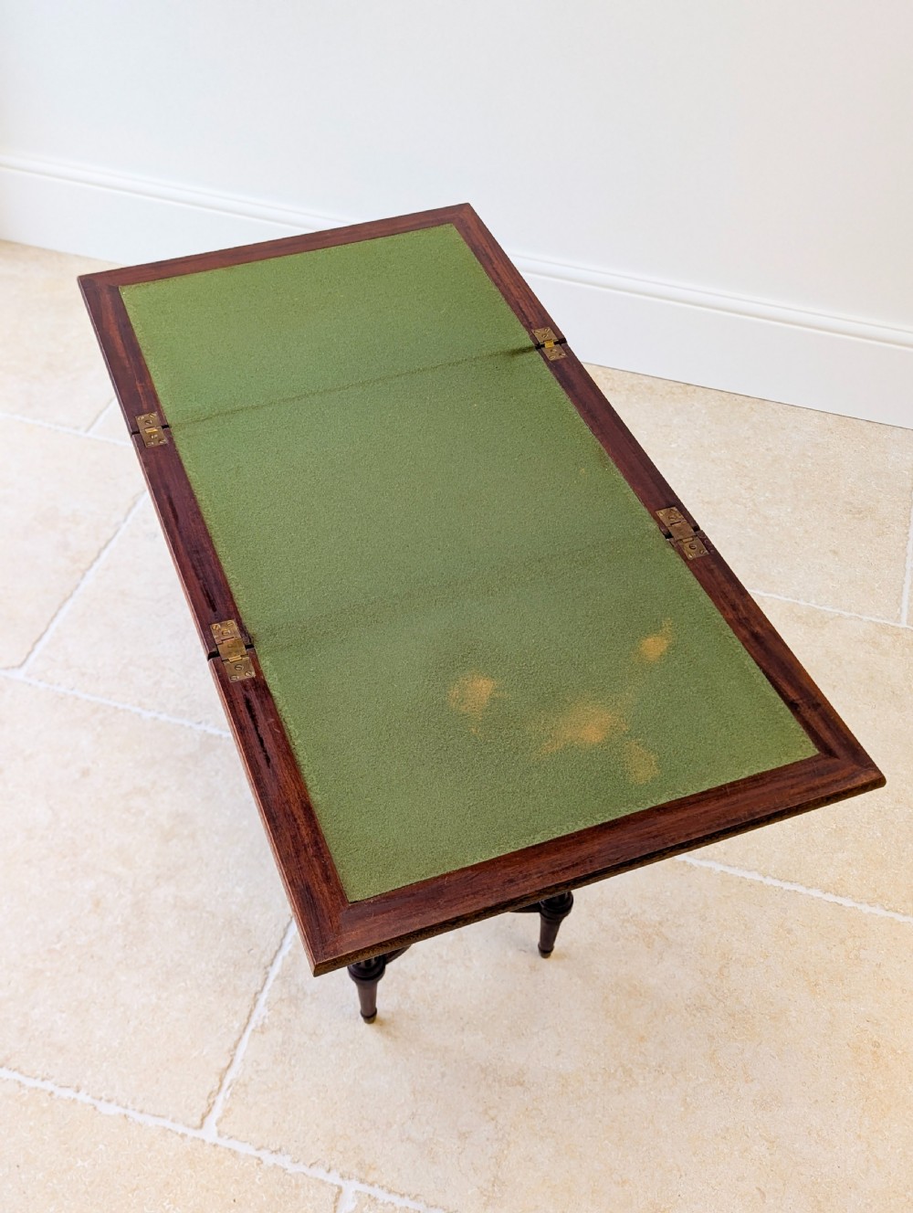 Antique Victorian Mahogany Triple-Top Folding Card Table c.1880 View V