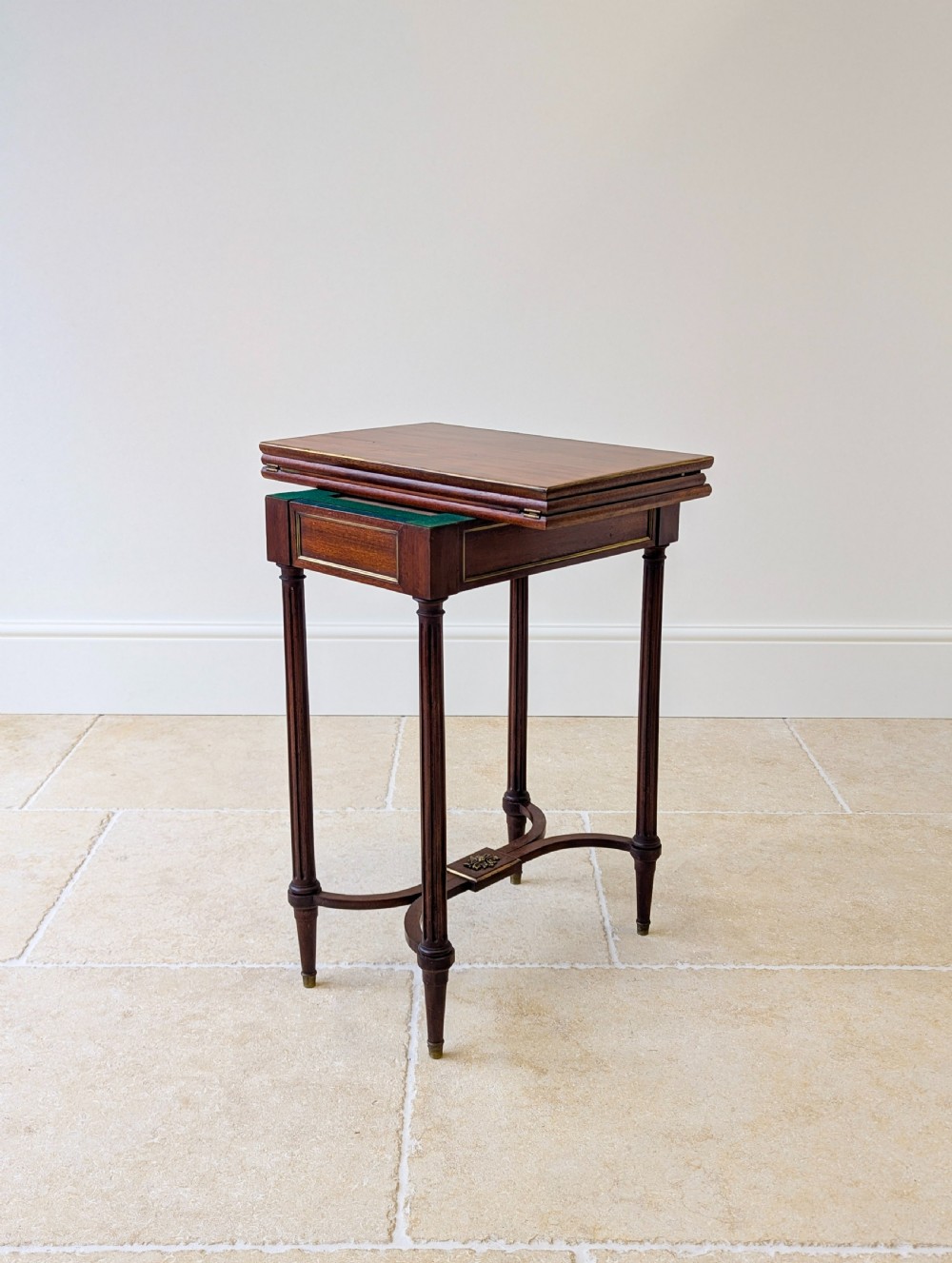 Antique Victorian Mahogany Triple-Top Folding Card Table c.1880 View VI