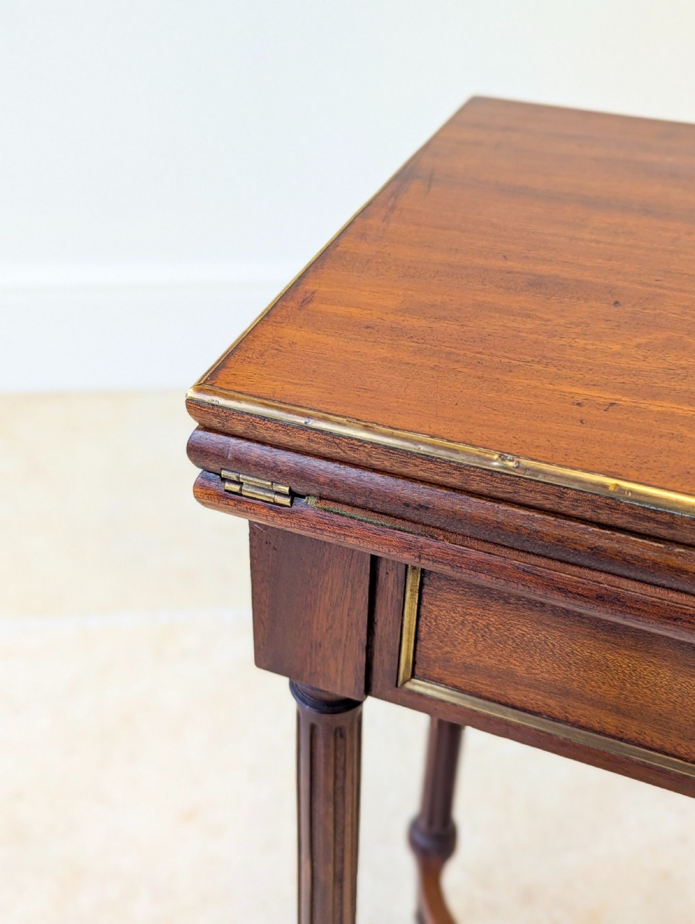 Antique Victorian Mahogany Triple-Top Folding Card Table c.1880 View VIII