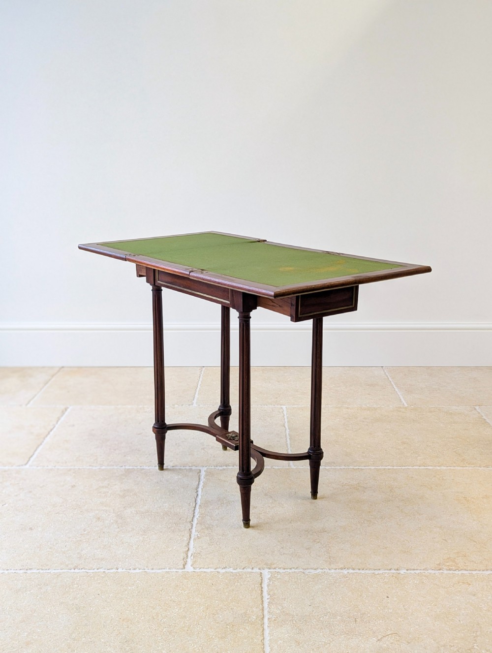 Antique Victorian Mahogany Triple-Top Folding Card Table c.1880 View IX