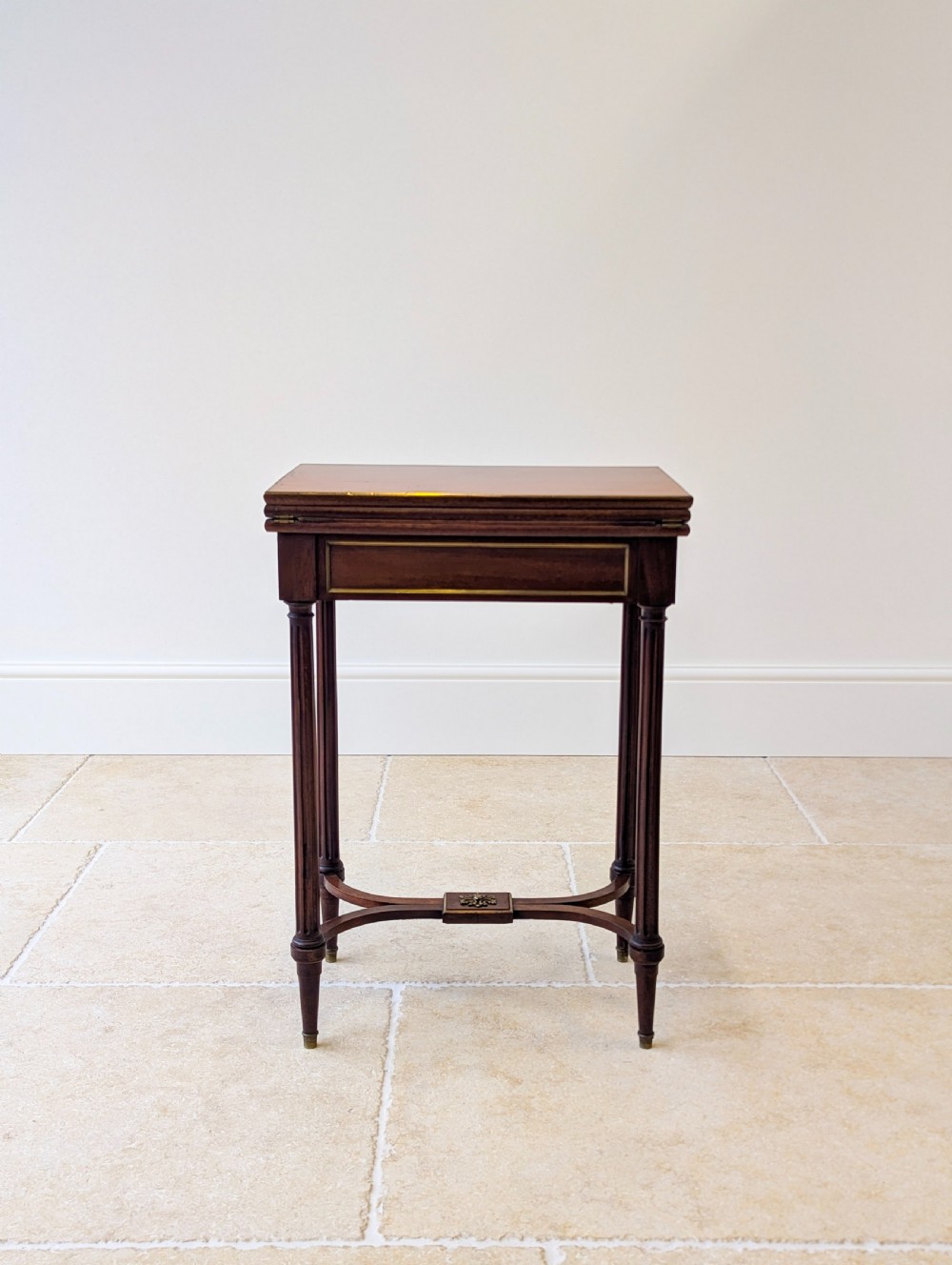 Antique Victorian Mahogany Triple-Top Folding Card Table c.1880 View XI