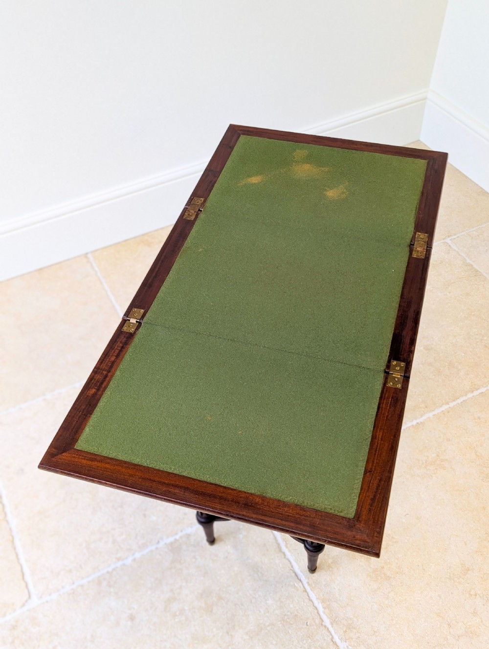 Antique Victorian Mahogany Triple-Top Folding Card Table c.1880 View XII