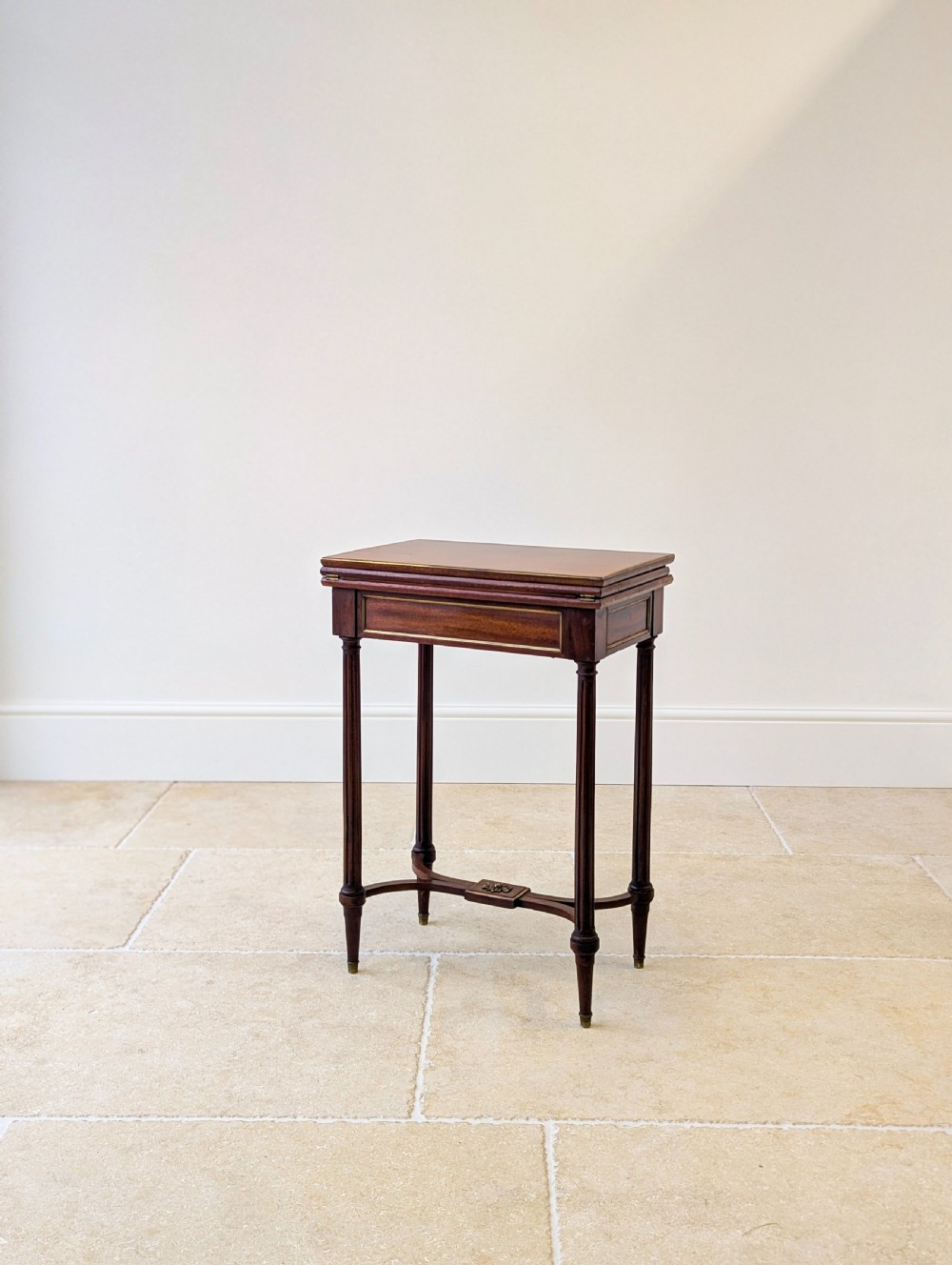 Antique Victorian Mahogany Triple-Top Folding Card Table c.1880 View XIV