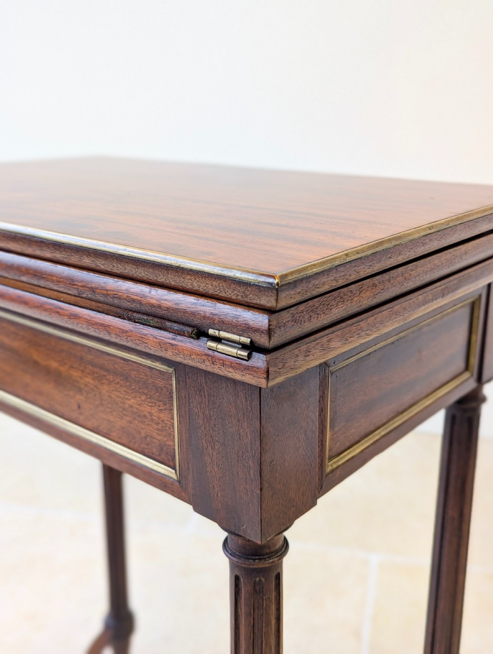 Antique Victorian Mahogany Triple-Top Folding Card Table c.1880 View XV