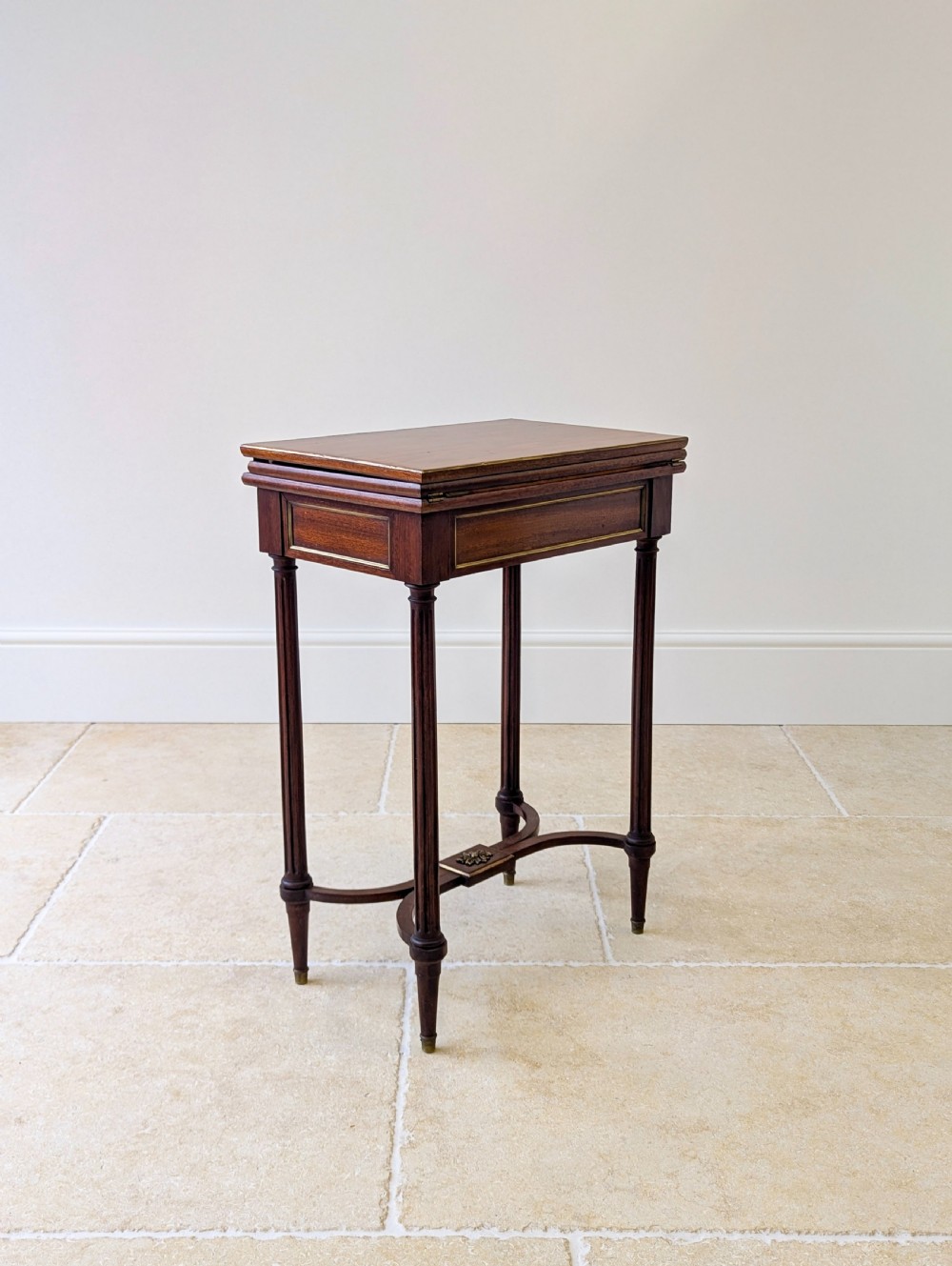 Antique Victorian Mahogany Triple-Top Folding Card Table c.1880 View XVII