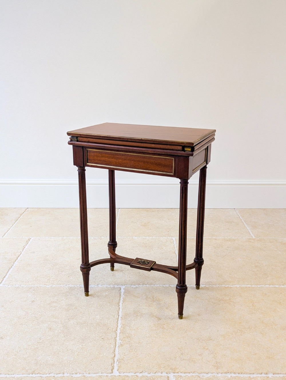 Antique Victorian Mahogany Triple-Top Folding Card Table c.1880 View XX