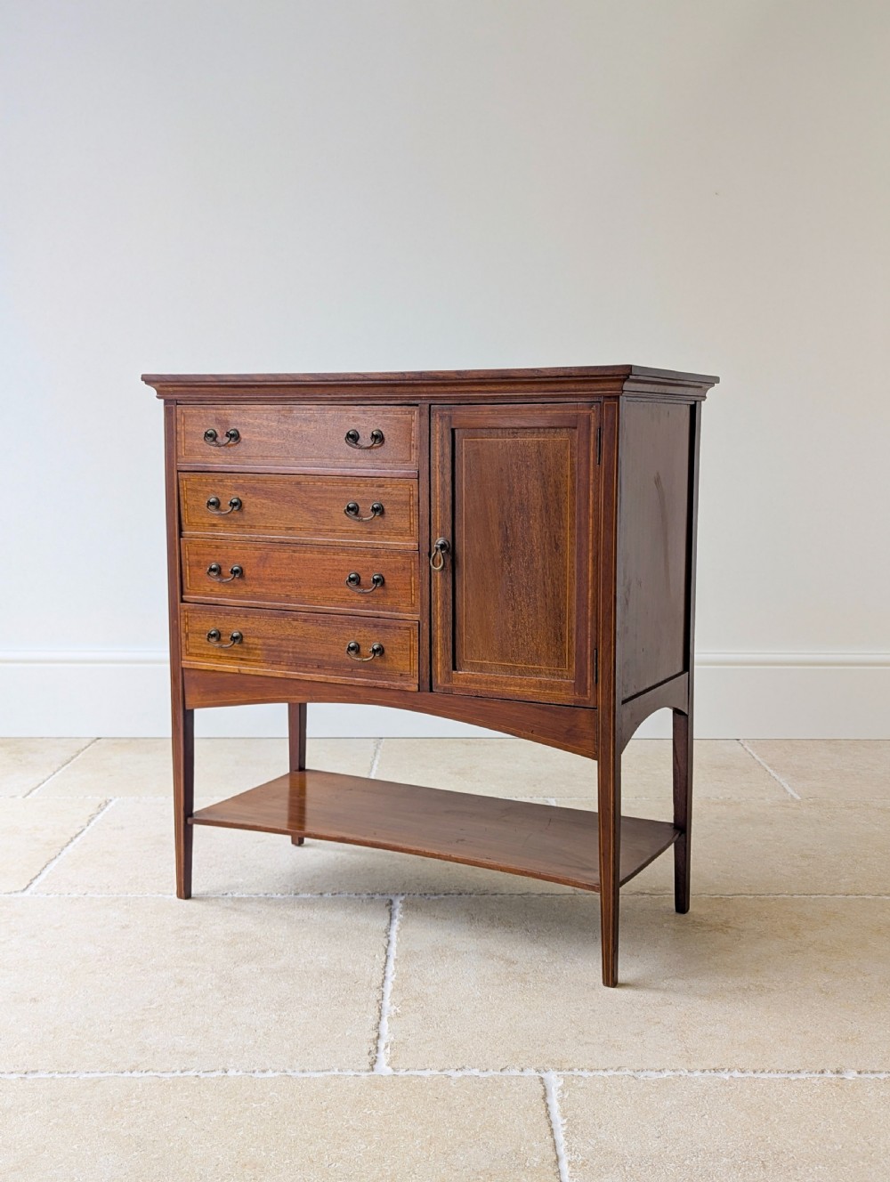Antique Edwardian Mahogany Music Cabinet c.1910