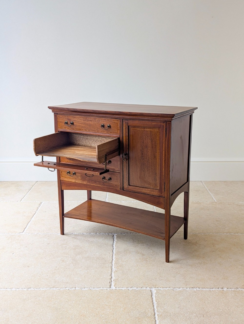 Antique Edwardian Mahogany Music Cabinet c.1910 View III