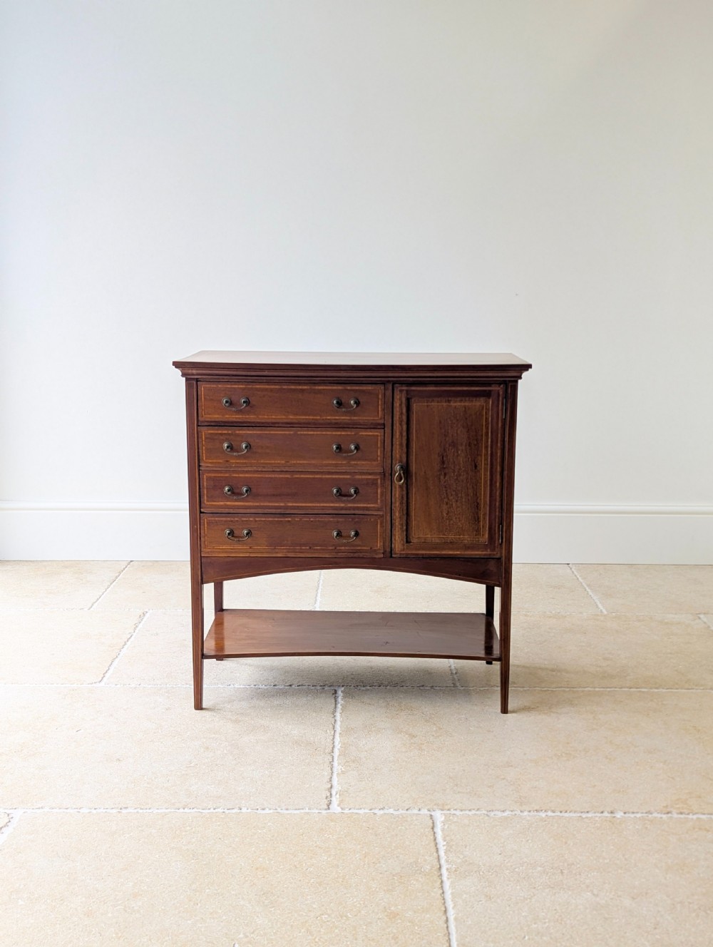 Antique Edwardian Mahogany Music Cabinet c.1910 View IV