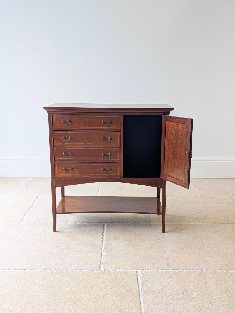 Antique Edwardian Mahogany Music Cabinet c.1910 View XV
