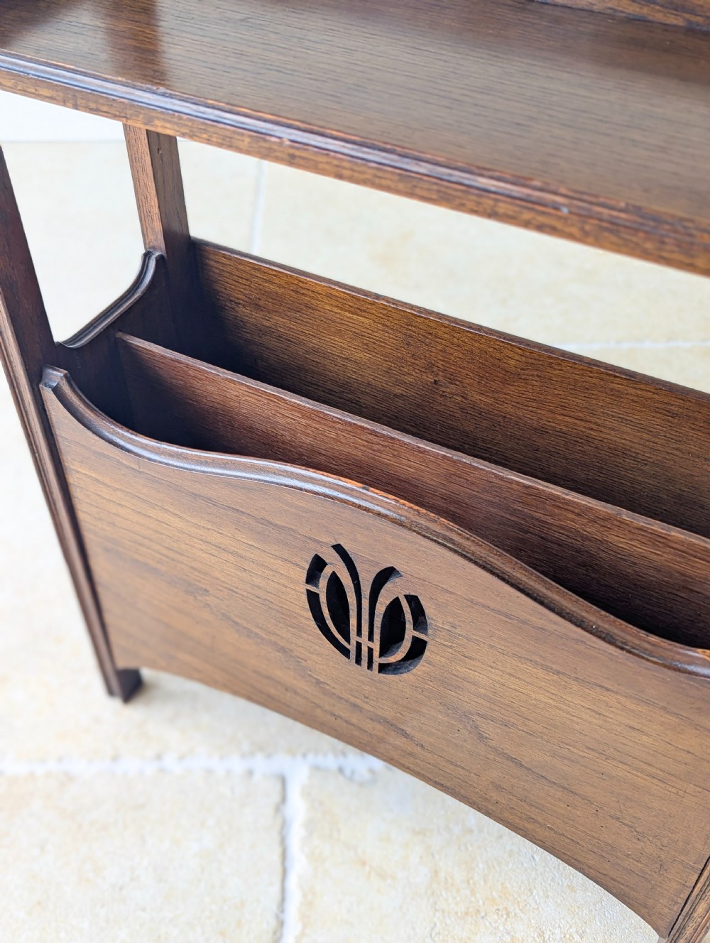Antique Arts & Crafts Oak Bookcase c.1920 View IV