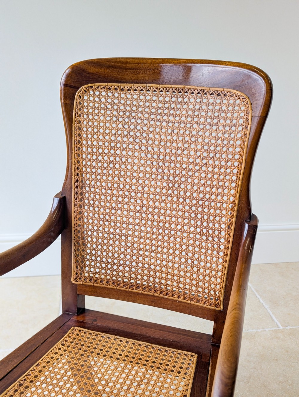 Antique Victorian Mahogany Caned Occasional Armchair c.1890 View IV